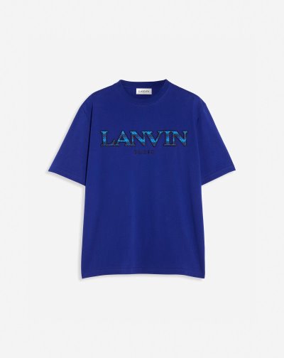 μπλουζακια Lanvin Curb Embroidered T Shirts ανδρικα μπλε | GR23054