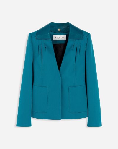 μπουφαν Lanvin Fitted Jacket With Removable Collar γυναικεια μπλε | GR01414