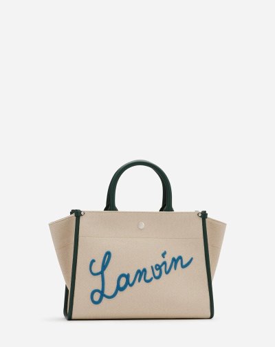 τσάντεσ tote Lanvin Embroidered καμβα In&Out Bag Sm ανδρικα πρασινο μπλε | GR28078