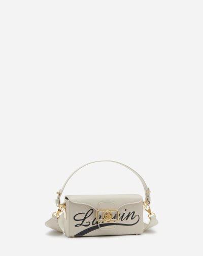 τσαντα Lanvin Shiny δερματινα Lanvin Nano Pencil Bag γυναικεια κρέμα μαυρα | GR84952