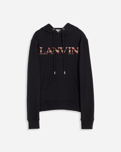 φουτερ με κουκουλα Lanvin Curb Hoodie ανδρικα μαυρα | GR58345