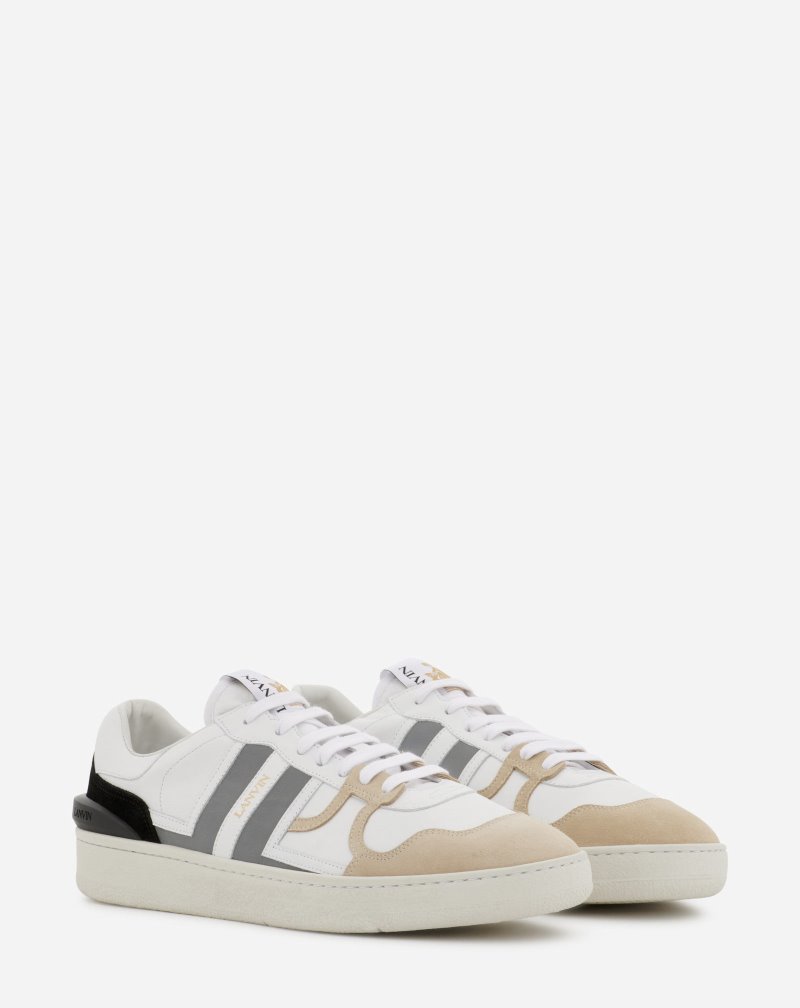 Αθλητικά Παπούτσια Lanvin Low Clay Sneakers In δερματινα γυναικεια ασπρα ασημι | GR34858