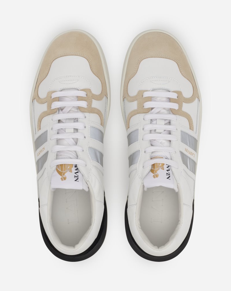 Αθλητικά Παπούτσια Lanvin Low Clay Sneakers In δερματινα γυναικεια ασπρα ασημι | GR34858