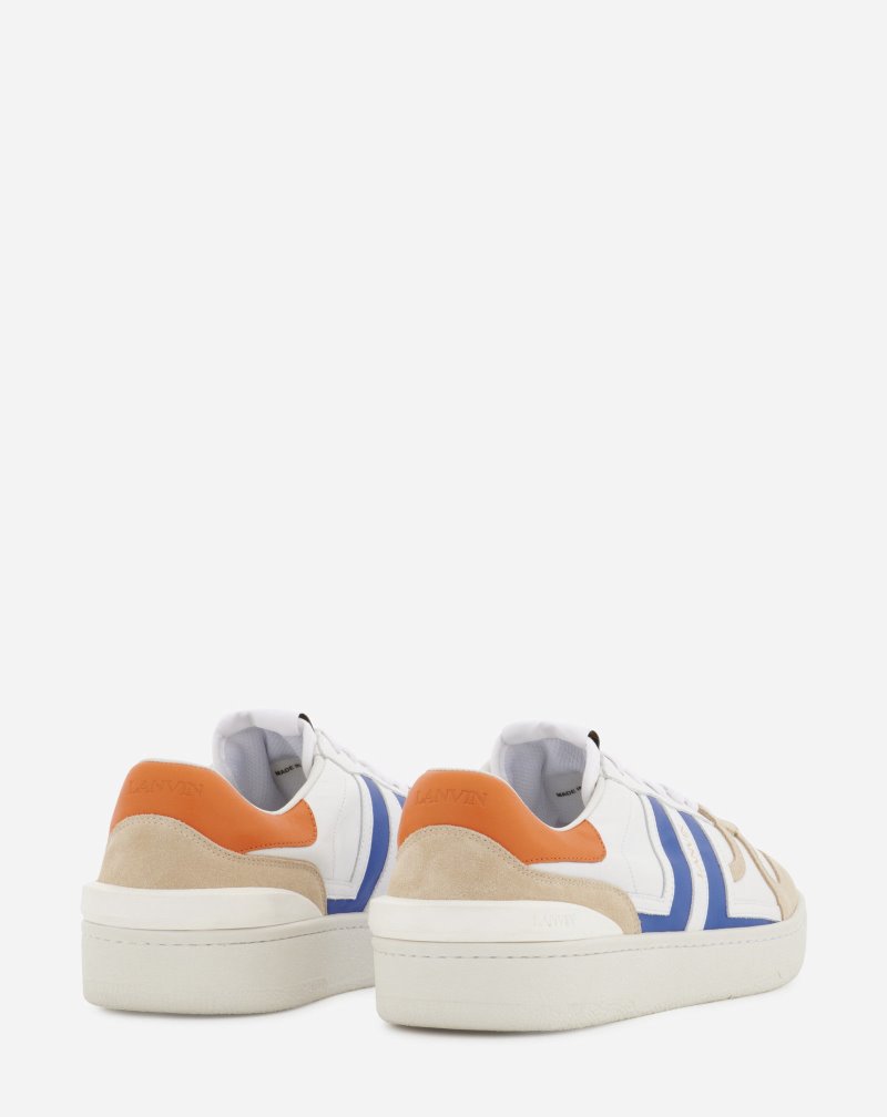 Αθλητικά Παπούτσια Lanvin Low Clay Sneakers In δερματινα γυναικεια ασπρα μπλε | GR51556