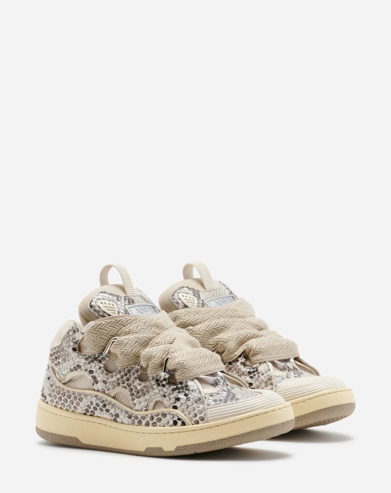 Αθλητικά Παπούτσια Lanvin Python Print δερματινα Curb Sneakers γυναικεια Μπεζ | GR50955