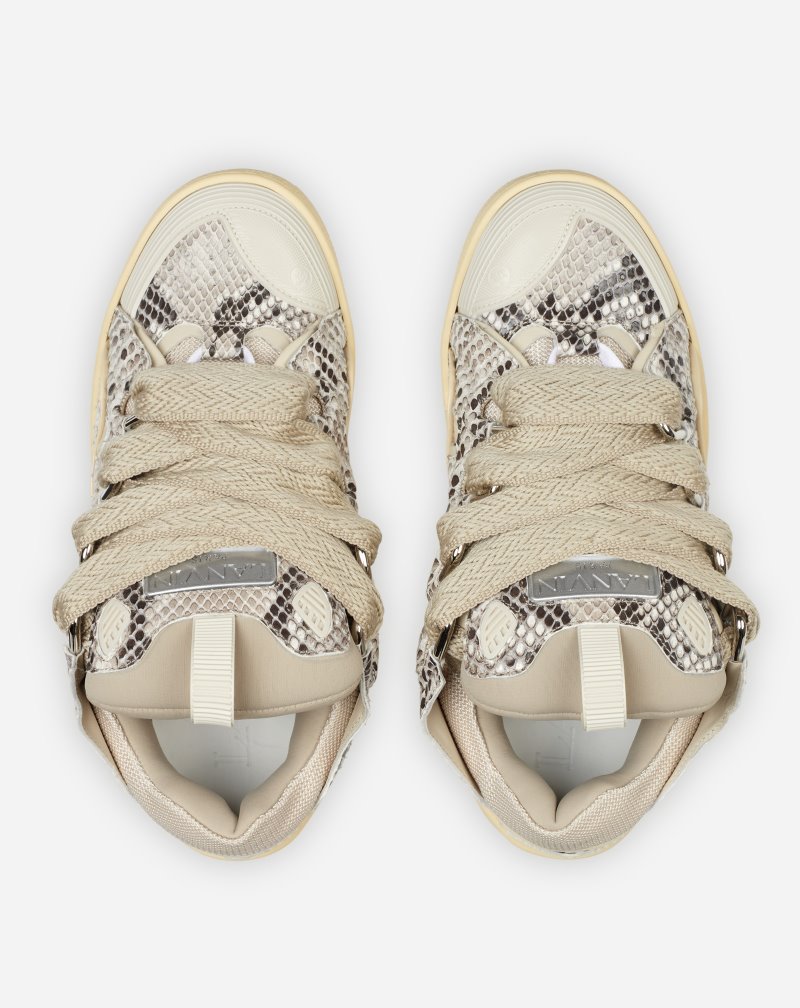 Αθλητικά Παπούτσια Lanvin Python Print δερματινα Curb Sneakers γυναικεια Μπεζ | GR50955