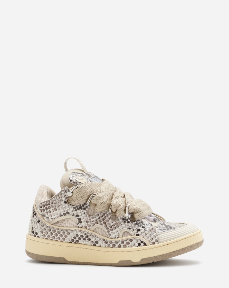 Αθλητικά Παπούτσια Lanvin Python Print δερματινα Curb Sneakers γυναικεια Μπεζ | GR50955