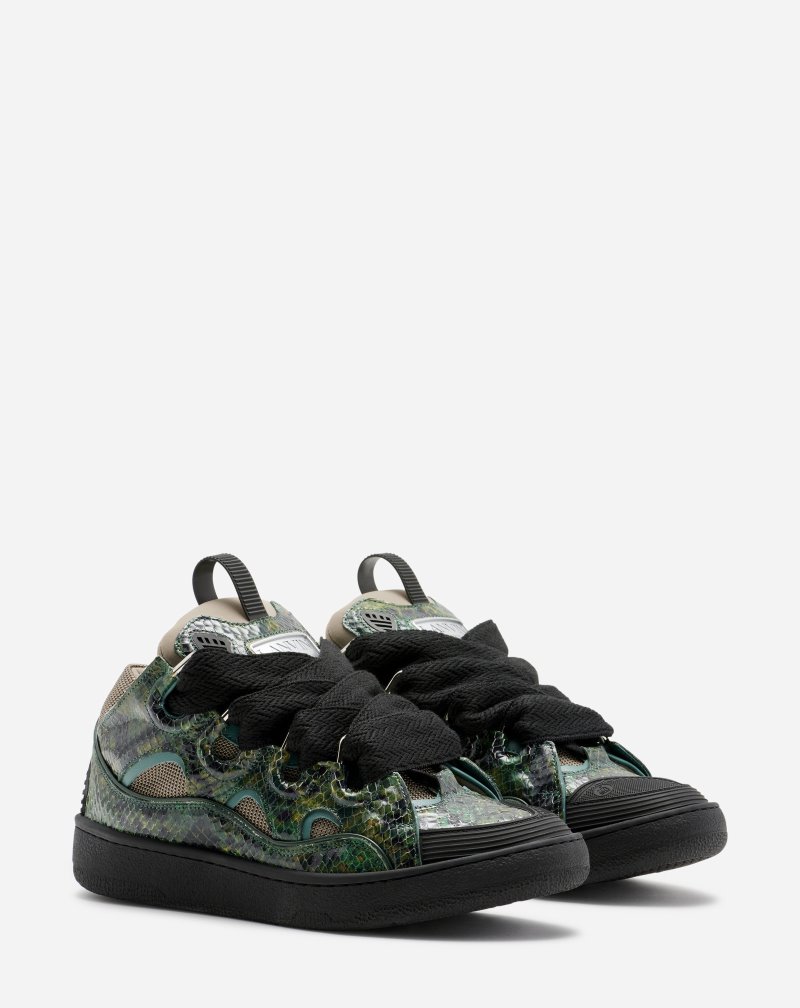 Αθλητικά Παπούτσια Lanvin Python Print δερματινα Curb Sneakers γυναικεια πρασινο | GR86096