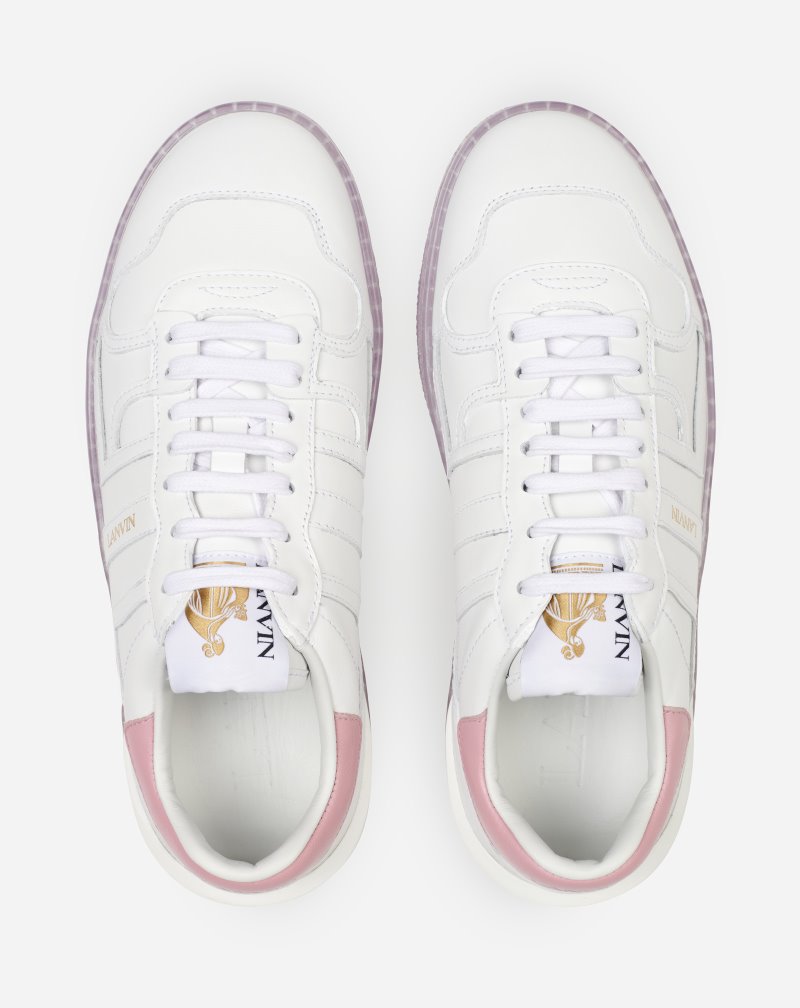 Αθλητικά Παπούτσια Lanvin δερματινα Clay Sneakers γυναικεια ασπρα ροζ | GR81976