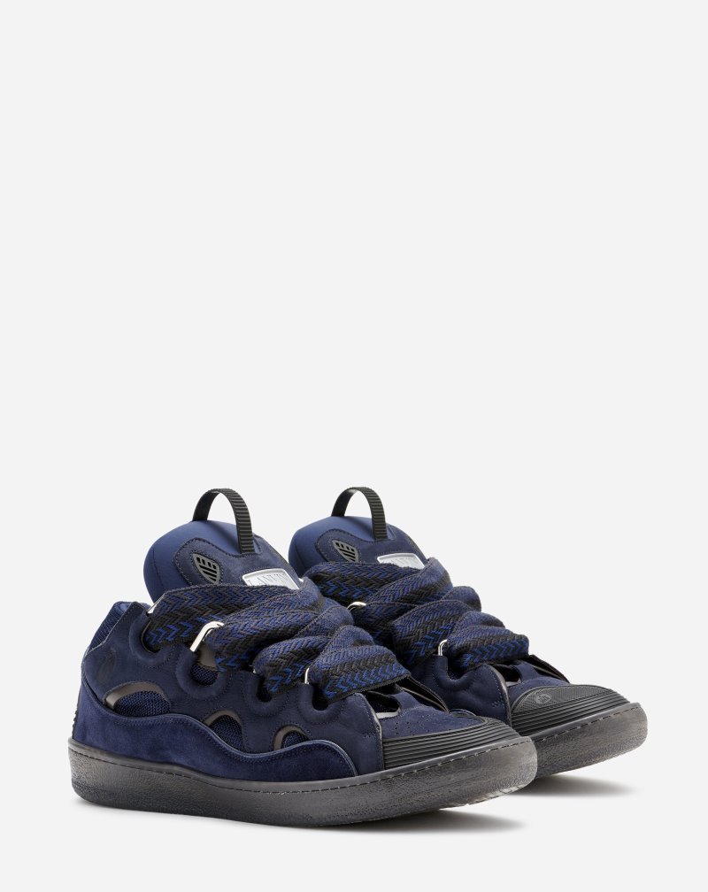 Αθλητικά Παπούτσια Lanvin δερματινα Curb Sneakers ανδρικα σκούρο μπλε | GR24837