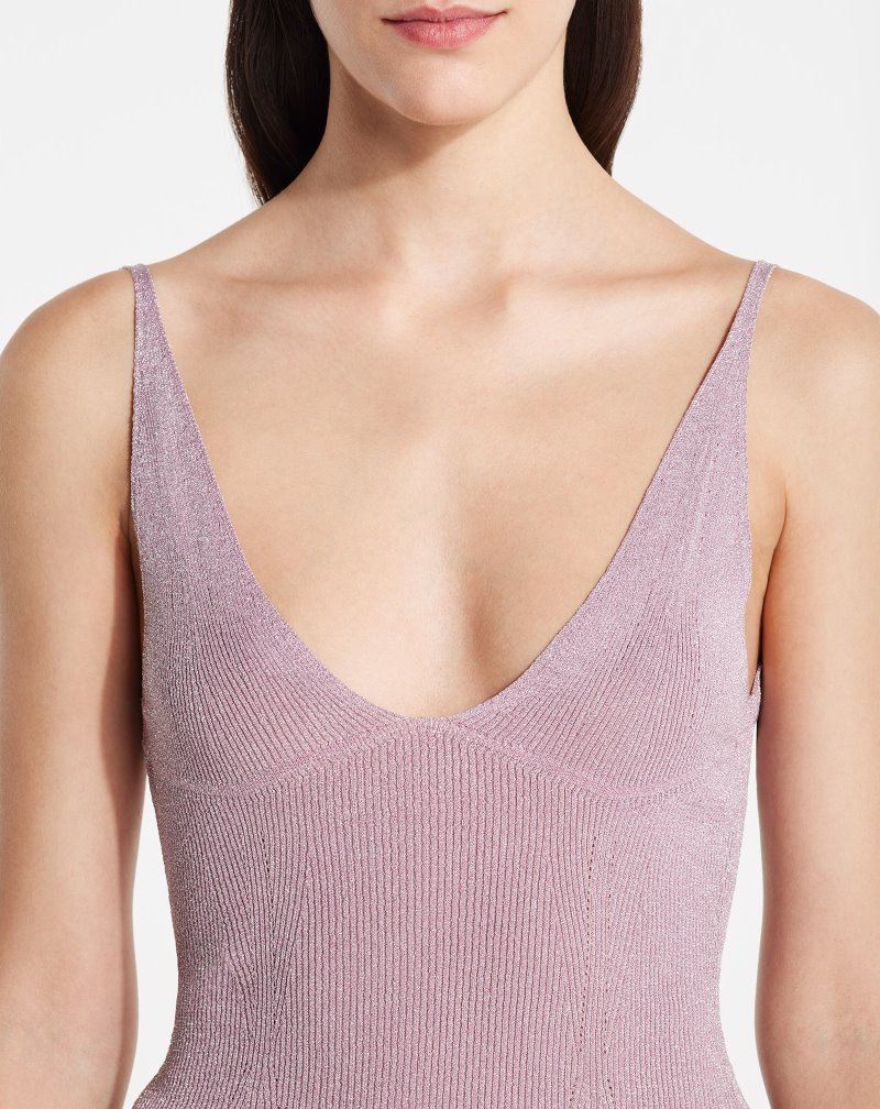 Αριστος Lanvin Lurex Tank Top γυναικεια ανοιχτο μωβ | GR06620