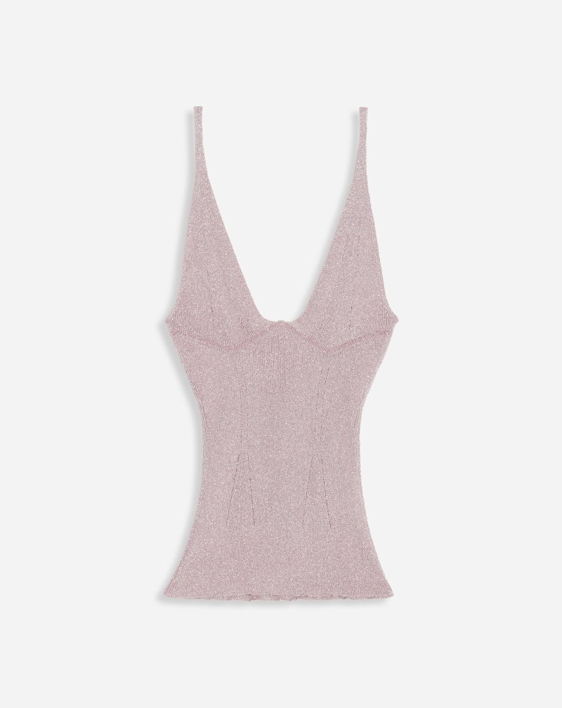 Αριστος Lanvin Lurex Tank Top γυναικεια ανοιχτο μωβ | GR06620