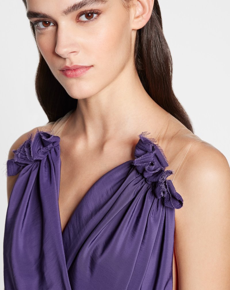 Αριστος Lanvin αμανικα Draped Top γυναικεια μωβ | GR51586