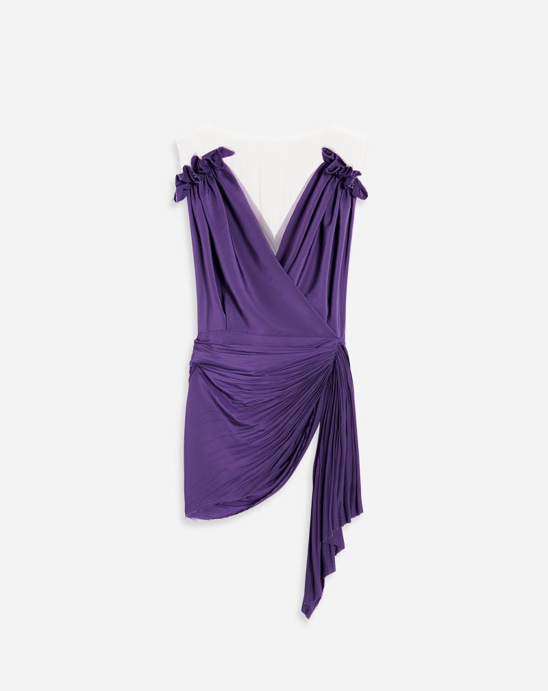 Αριστος Lanvin αμανικα Draped Top γυναικεια μωβ | GR51586