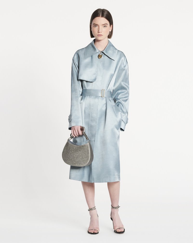 Καμπαρντίνα Lanvin Satin Trench Coat γυναικεια γκρι | GR97925