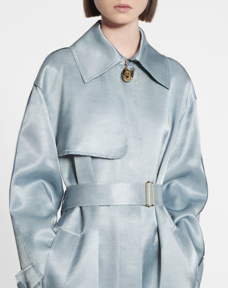 Καμπαρντίνα Lanvin Satin Trench Coat γυναικεια γκρι | GR97925