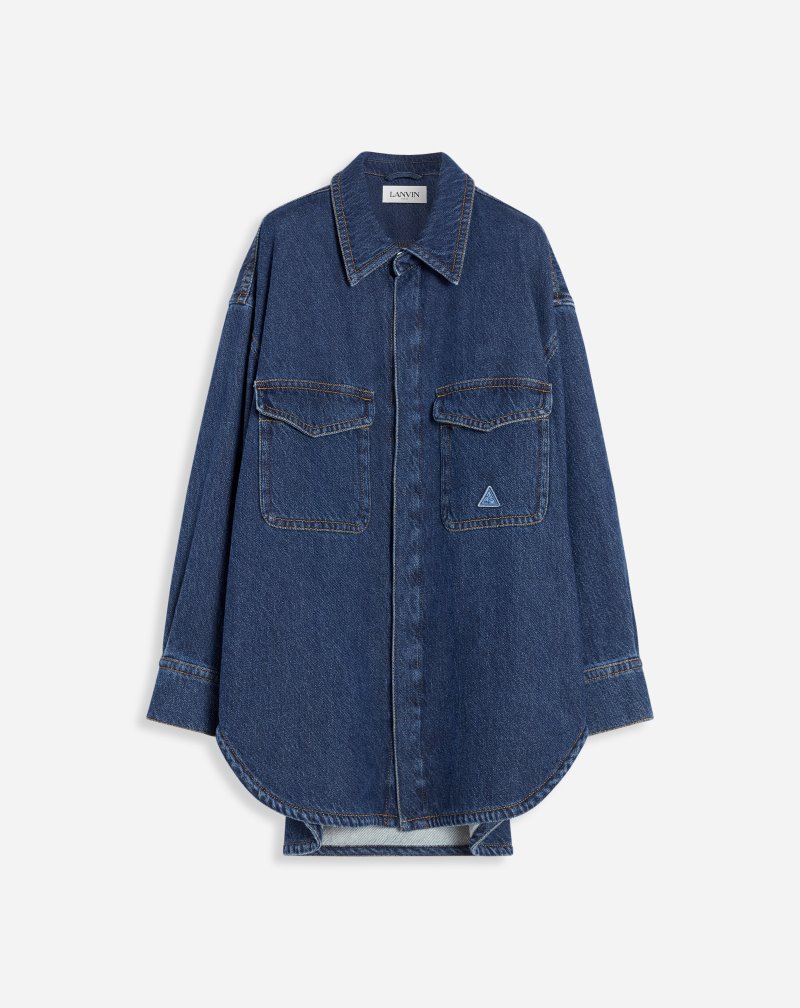 Πουκάμισο Lanvin Oversized Denim Overshirt ανδρικα ανοιχτο μπλε | GR54266