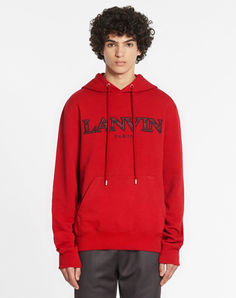 Πουλόβερ Lanvin Curb Embroidered Κουκουλοφόρος πουλοβερ ανδρικα κοκκινα | GR62152