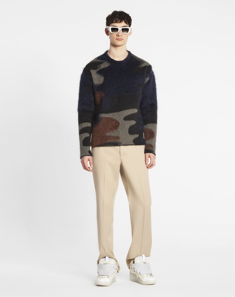 Πουλόβερ Lanvin Round Neck Camouflage Knit πουλοβερ ανδρικα μαυρα Πολύχρωμο | GR49483