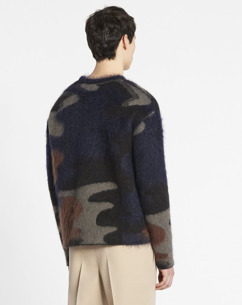 Πουλόβερ Lanvin Round Neck Camouflage Knit πουλοβερ ανδρικα μαυρα Πολύχρωμο | GR49483