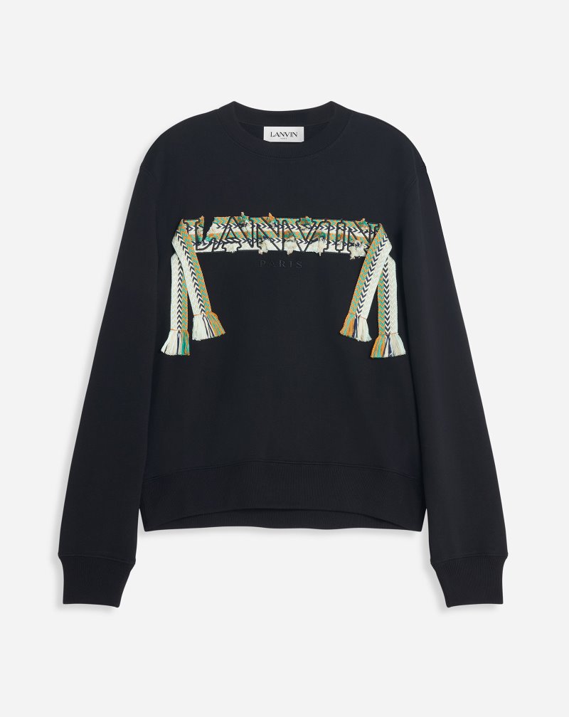 Φούτερ Lanvin Curb Embroidered Sweatshirt ανδρικα μαυρα | GR62087