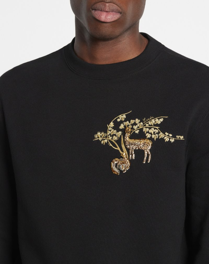 Φούτερ Lanvin Embroidered Sweatshirt ανδρικα μαυρα | GR21465