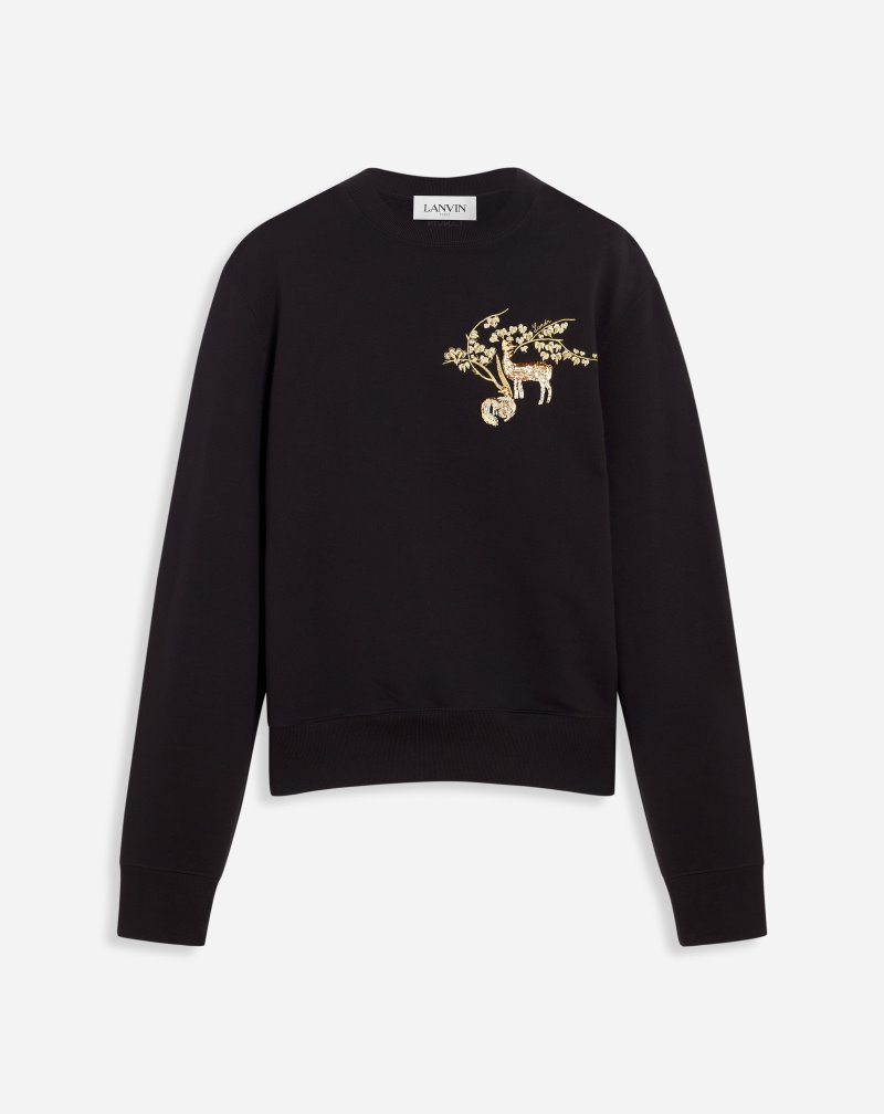 Φούτερ Lanvin Embroidered Sweatshirt ανδρικα μαυρα | GR21465