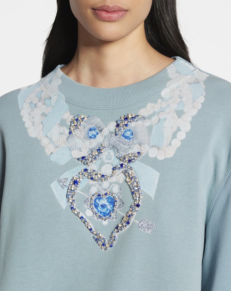 Φούτερ Lanvin Sweatshirt With Embroidery Necklace γυναικεια γκρι | GR29377