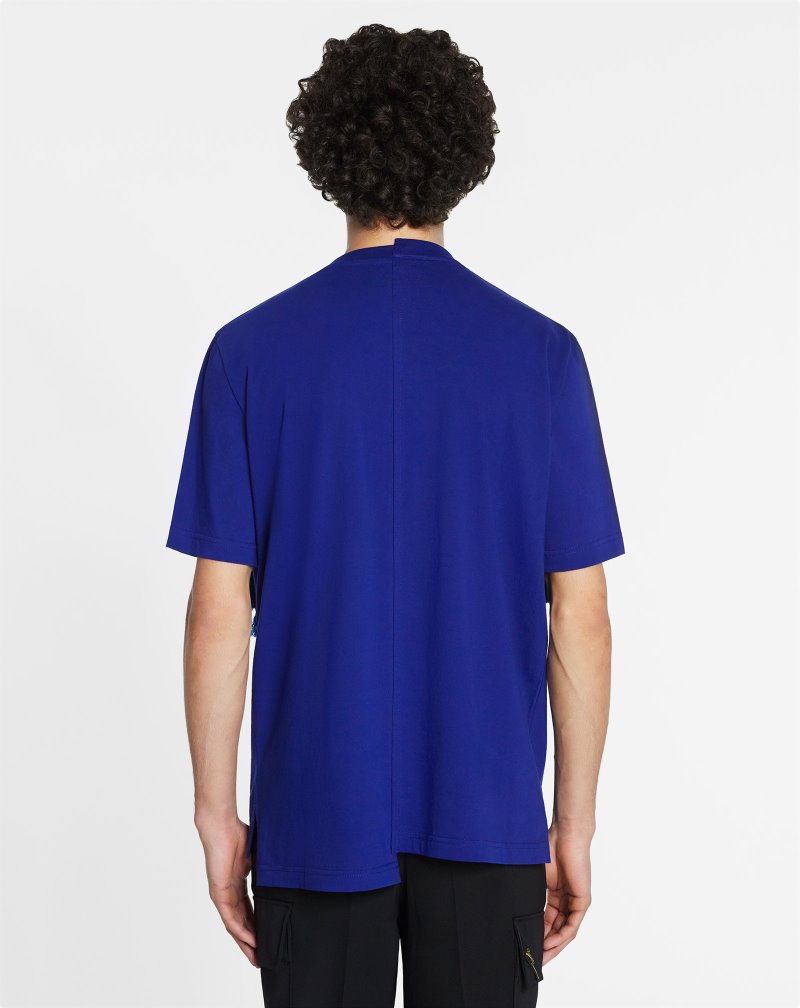 μπλουζακια Lanvin Asymmetrical Curb δαντελα T Shirts ανδρικα μπλε | GR76080