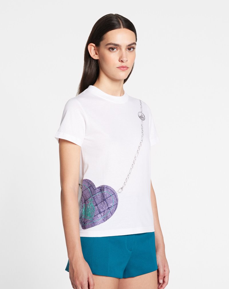 μπλουζακια Lanvin Heart X Judith Leiber T Shirts γυναικεια ασπρα | GR18250