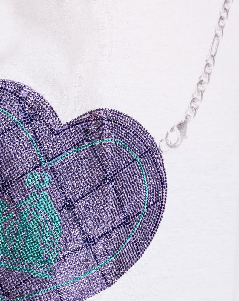 μπλουζακια Lanvin Heart X Judith Leiber T Shirts γυναικεια ασπρα | GR18250