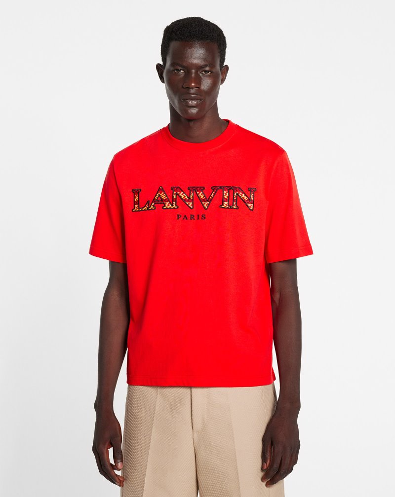 μπλουζακια Lanvin κλασικα Curb T Shirts ανδρικα κοκκινα | GR57124