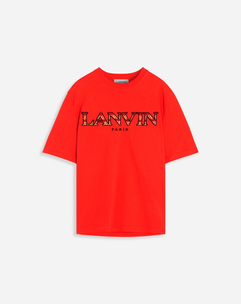 μπλουζακια Lanvin κλασικα Curb T Shirts ανδρικα κοκκινα | GR57124