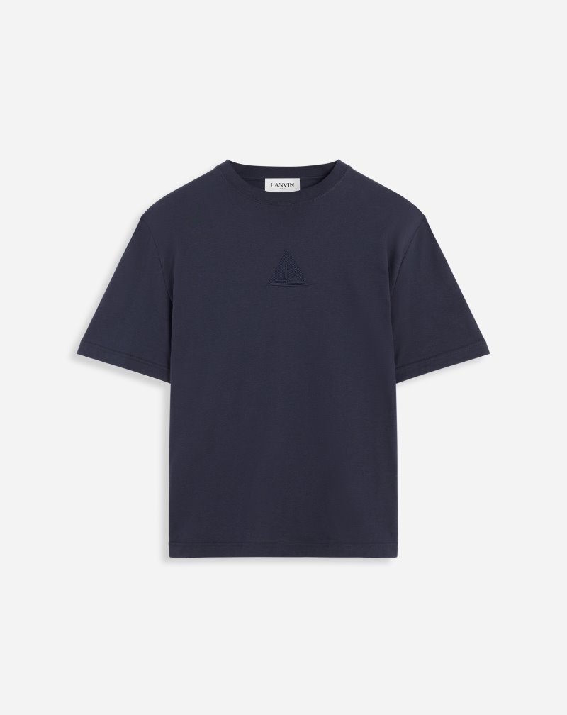 μπλουζακια Lanvin κλασικα Lanvin Triangle Logo T Shirts ανδρικα μπλε | GR23614