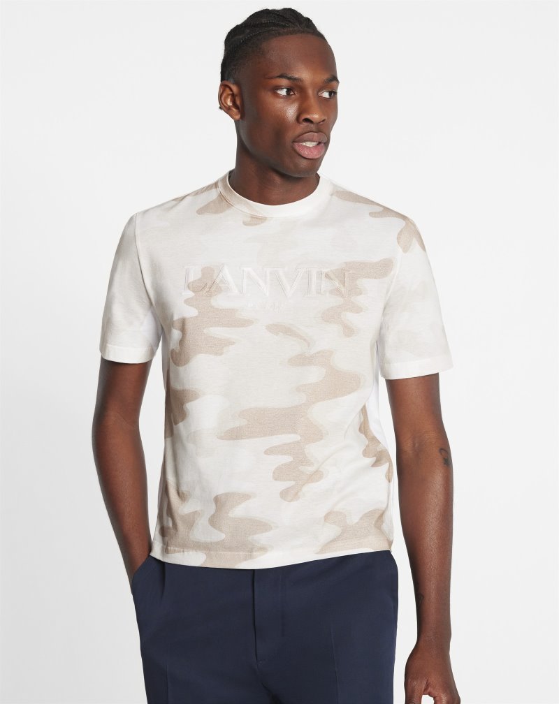 μπλουζακια Lanvin κλασικα T Shirts With Camouflage Print ανδρικα Μπεζ | GR44816