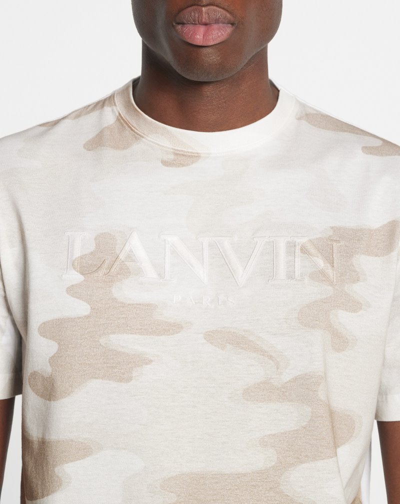 μπλουζακια Lanvin κλασικα T Shirts With Camouflage Print ανδρικα Μπεζ | GR44816