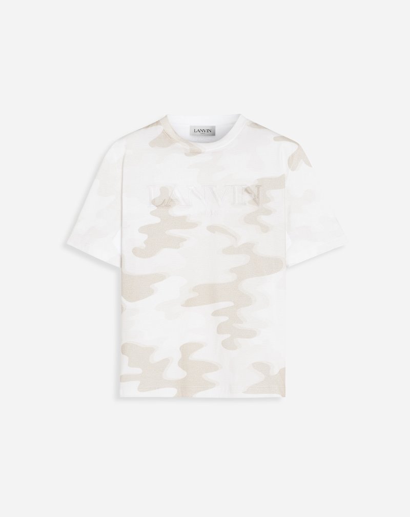 μπλουζακια Lanvin κλασικα T Shirts With Camouflage Print ανδρικα Μπεζ | GR44816