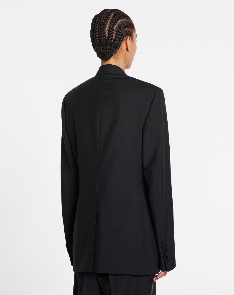 μπουφαν Lanvin Evening Tailored Jacket With Sequin-embroidered Lapels γυναικεια μαυρα | GR67777