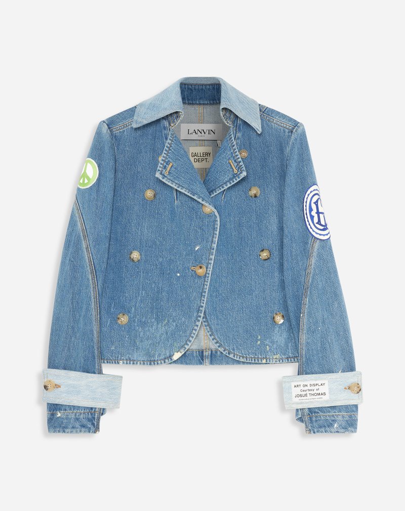 μπουφαν Lanvin Gallery Dept. X Lanvin Double-breasted Denim Jacket γυναικεια Πολύχρωμο | GR33615