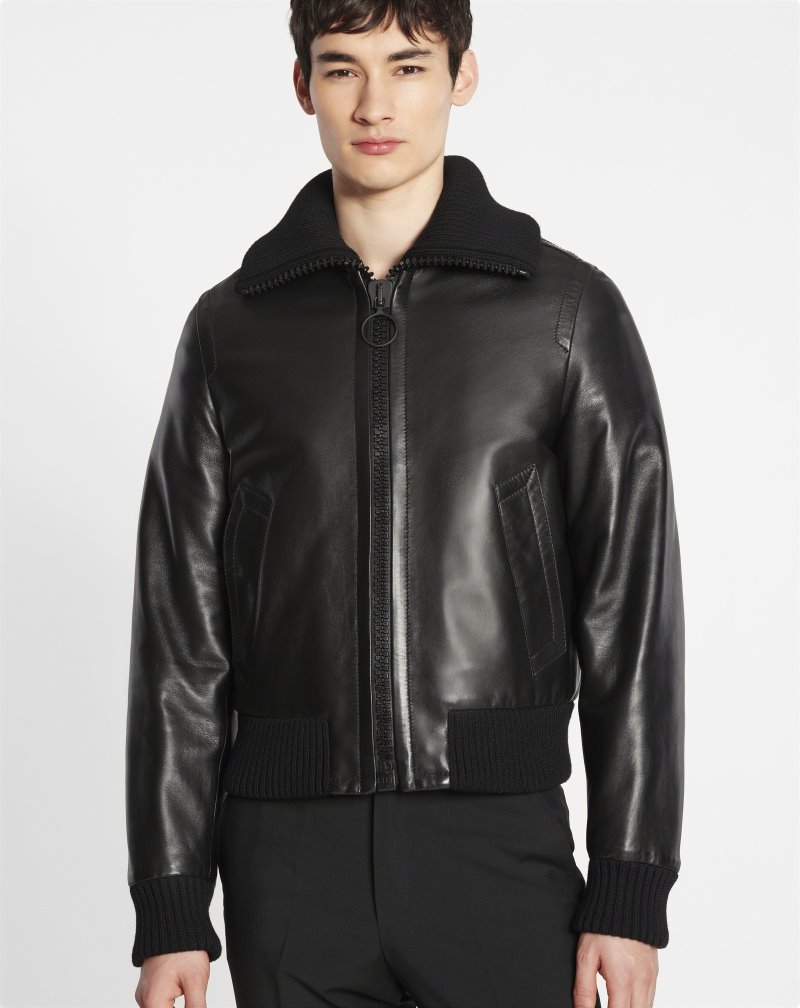 μπουφαν Lanvin Harrington δερματινα Jacket ανδρικα μαυρα | GR93579