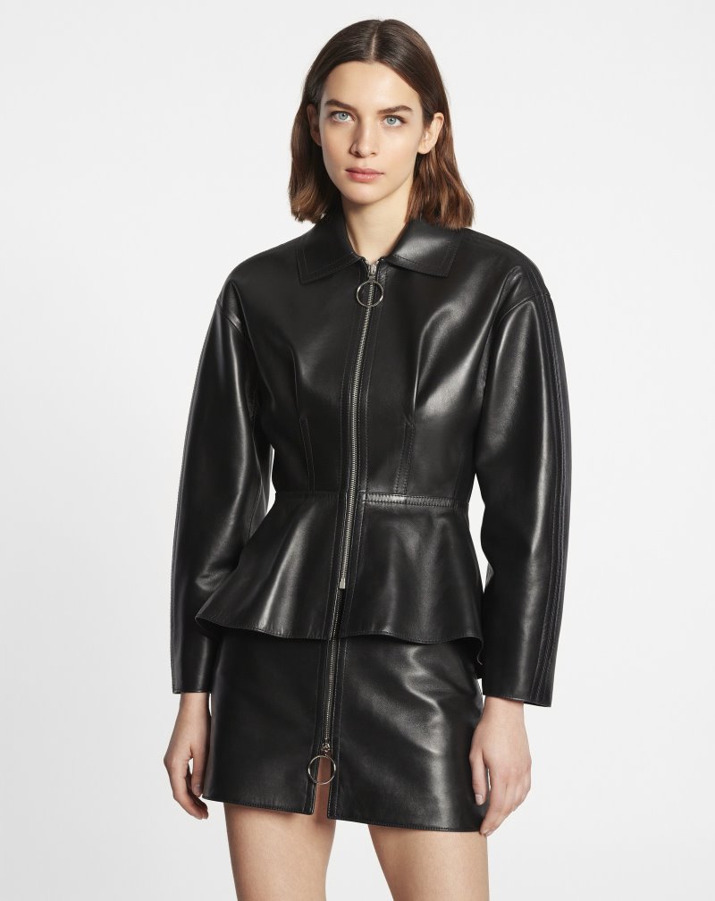 μπουφαν Lanvin Peplum δερματινα Jacket γυναικεια μαυρα | GR92770