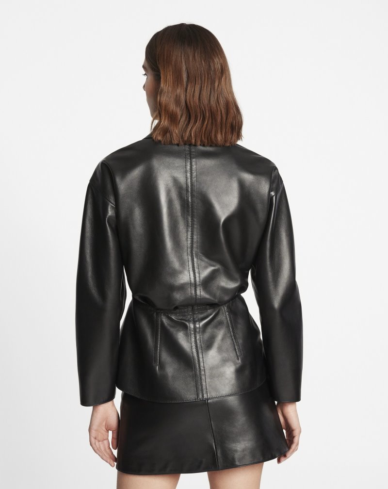 μπουφαν Lanvin Peplum δερματινα Jacket γυναικεια μαυρα | GR92770