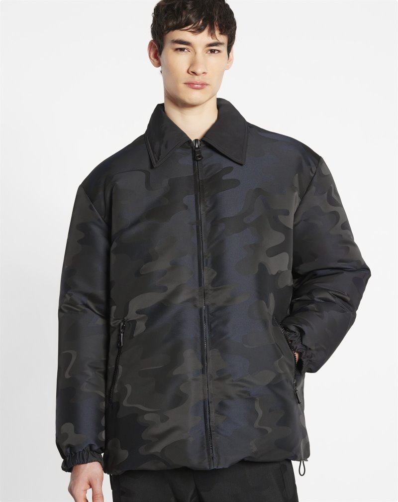 μπουφαν Lanvin Reversible Jacket ανδρικα σκουρο μπλε μπλε καφε | GR71542