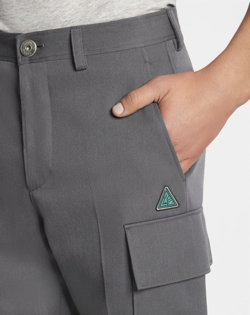 παντελονι Lanvin Cargo Pants With Embroidered Lanvin Triangle Logo ανδρικα γκρι | GR73089