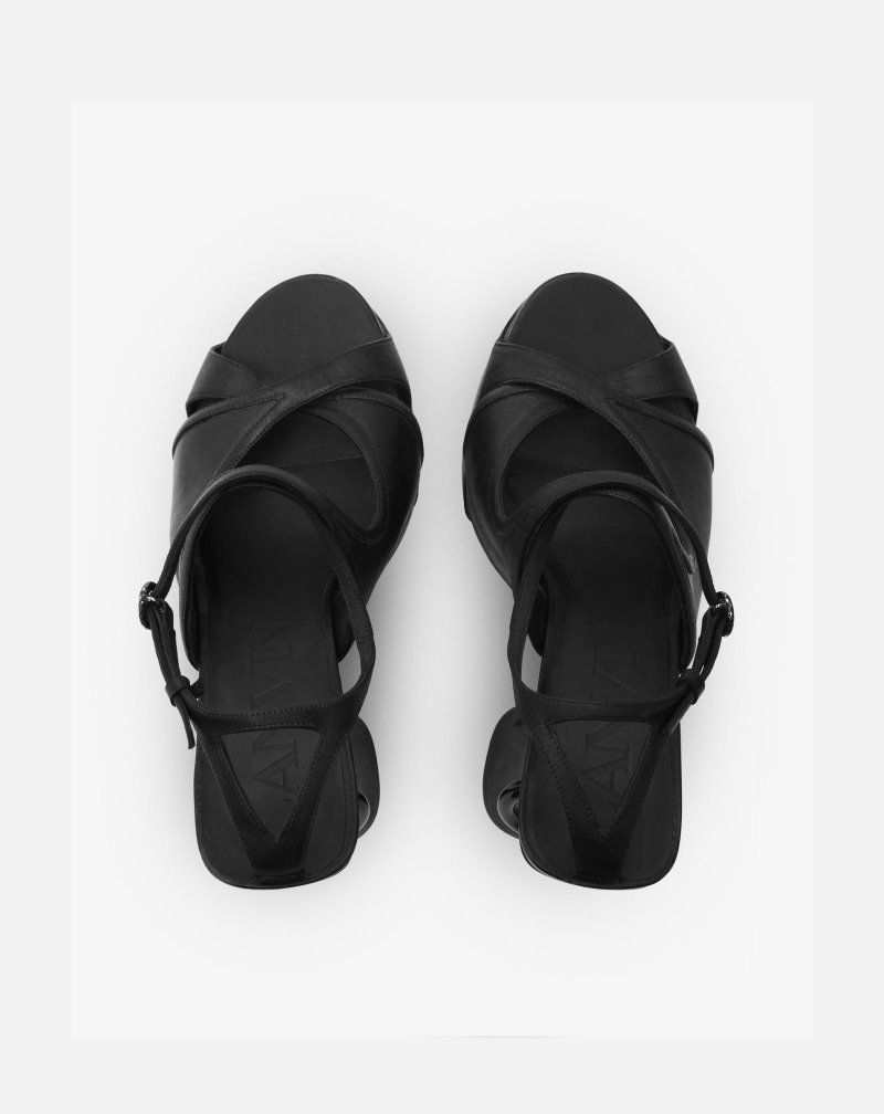 σανδαλια Lanvin Smile flatforms Sandals γυναικεια μαυρα | GR28427