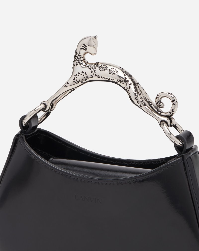 τσάντα hobo Lanvin δερματινα Nano Hobo Cat Bag γυναικεια μαυρα | GR64279