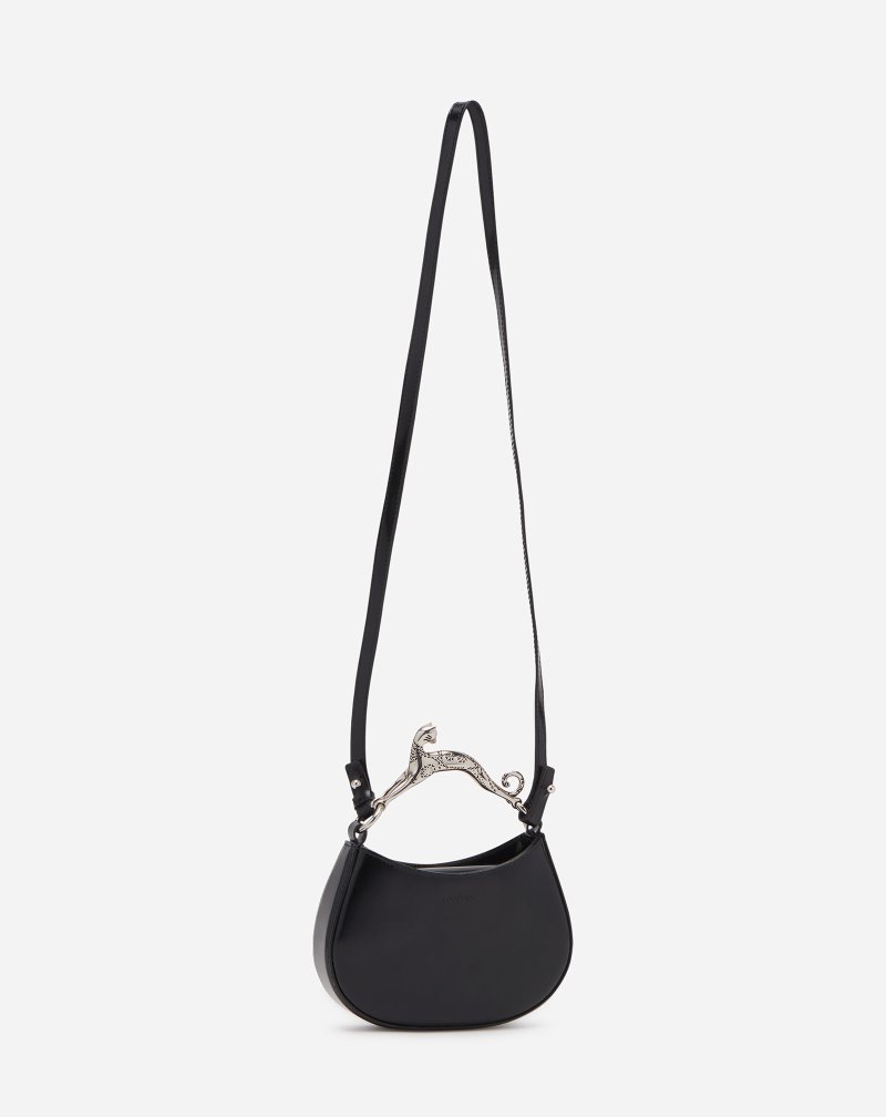 τσάντα hobo Lanvin δερματινα Nano Hobo Cat Bag γυναικεια μαυρα | GR64279