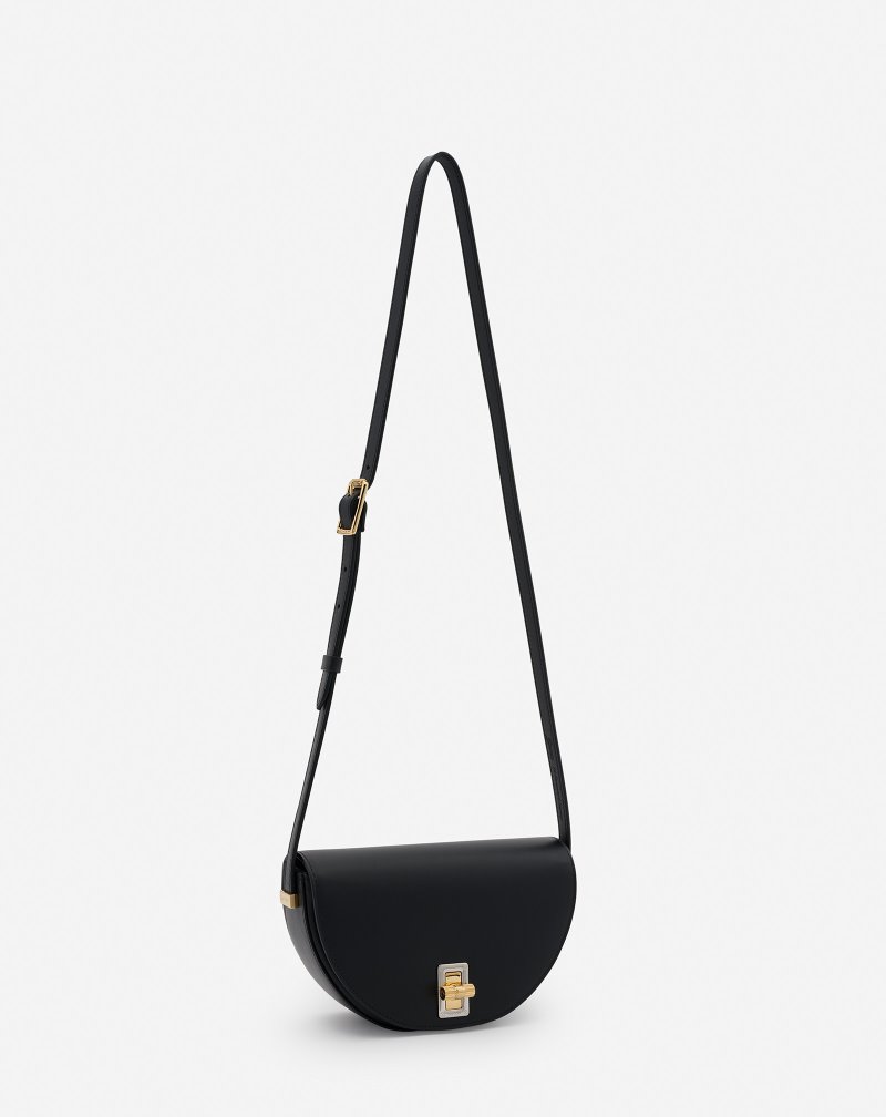 τσάντεσ χιαστί Lanvin Happymoon δερματινα Crossbody Bag Sm γυναικεια μαυρα | GR34120