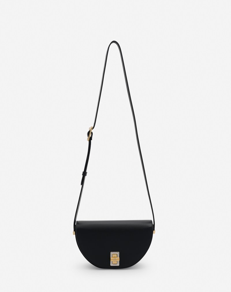 τσάντεσ χιαστί Lanvin Happymoon δερματινα Crossbody Bag Sm γυναικεια μαυρα | GR34120