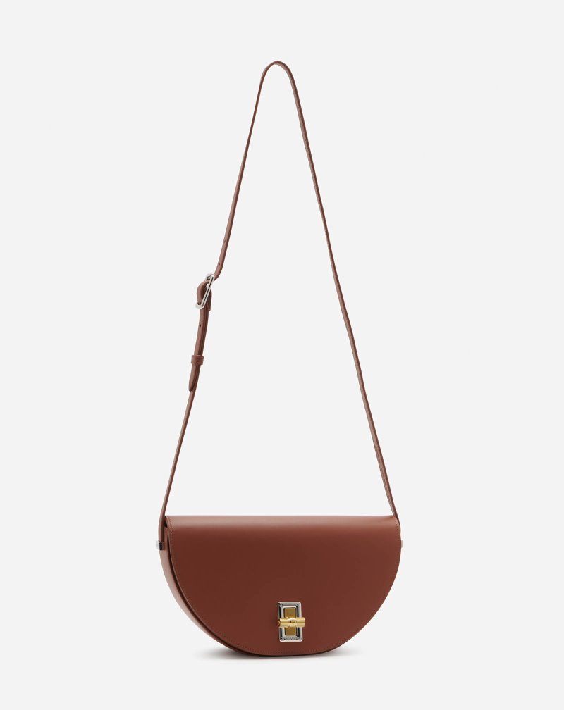 τσάντεσ χιαστί Lanvin Happymoon δερματινα Crossbody Bag Mm γυναικεια καφε | GR76246